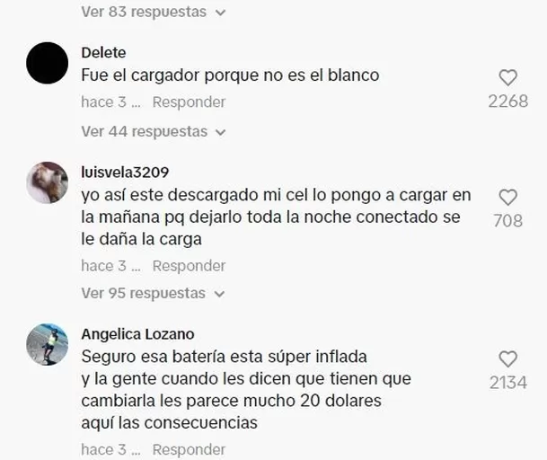 Comentarios en TikTok