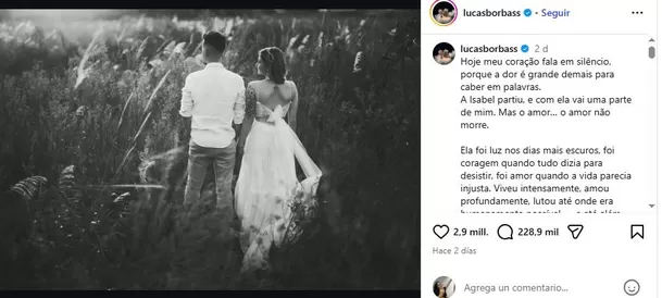 La despedida del esposo de la influencer Isabel Veloso / Instagram