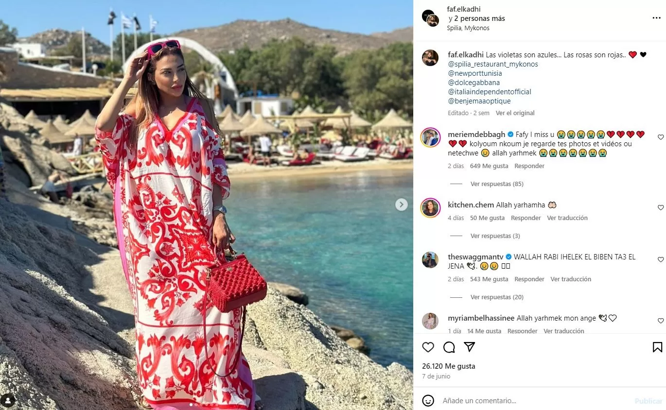 Farah El Kadhi estuvo en Mykonos / Instagram