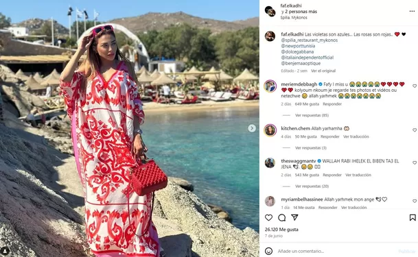 Farah El Kadhi estuvo en Mykonos / Instagram