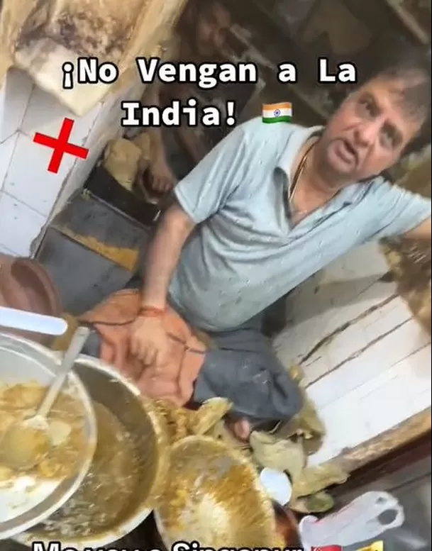 Oscar Curi mostró cómo se prepara la comida callejera en la India / TikTok