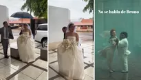 Pareja se casó en pleno huracán. Foto y video: TikTok 