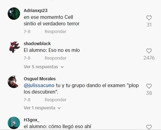 Reacciones sobre el video del profesor descubriendo plagio de alumno / TikTok