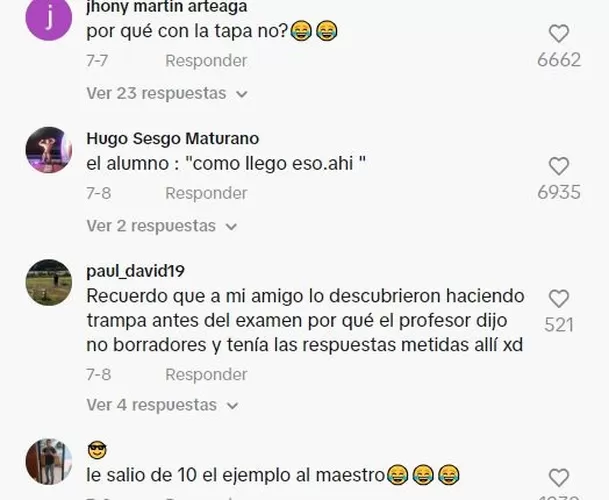 Reacciones sobre el video del profesor descubriendo plagio de alumno / TikTok