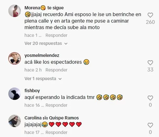 Comentarios en TikTok