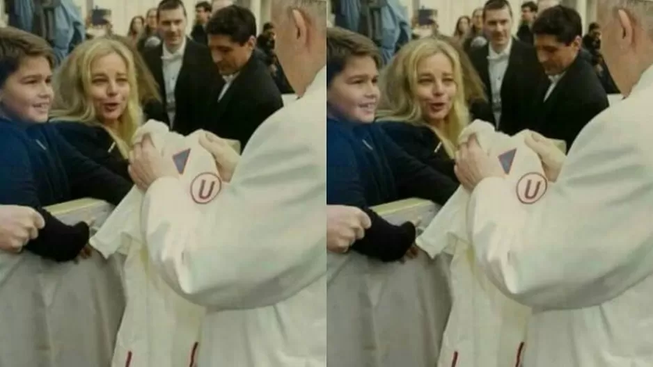 Niño le regala camiseta de la 'U' al Papa Francisco. (Vía: Twitter)