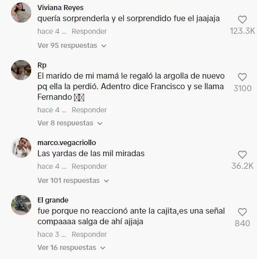 Comentarios en TikTok