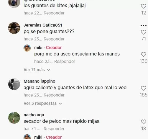 Comentarios en TikTok