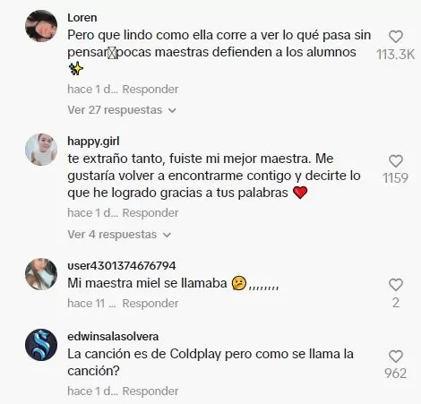 Usuarios de TikTok conmovidos con la reacción de la profesora