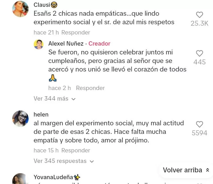 Comentarios en TikTok