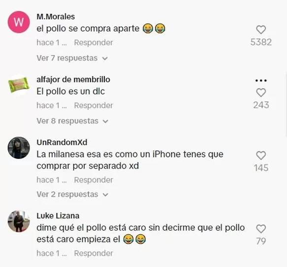 Comentarios en TikTok