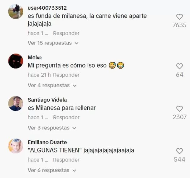 Comentarios en TikTok