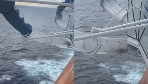 El video de la mujer en el tobogán de un crucero a 48 metros sobre el nivel del mar se hizo viral / TikTok: @kaylamierzejewski