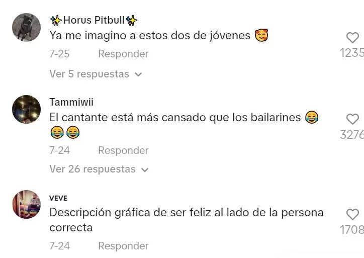 Comentarios en TikTok sobre los abuelitos bailando tema de Bad Bunny