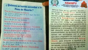 Volantes evangélicos a favor de la pena de muerte. Fotos: WhatsApp #AlertaNoticias 998131696