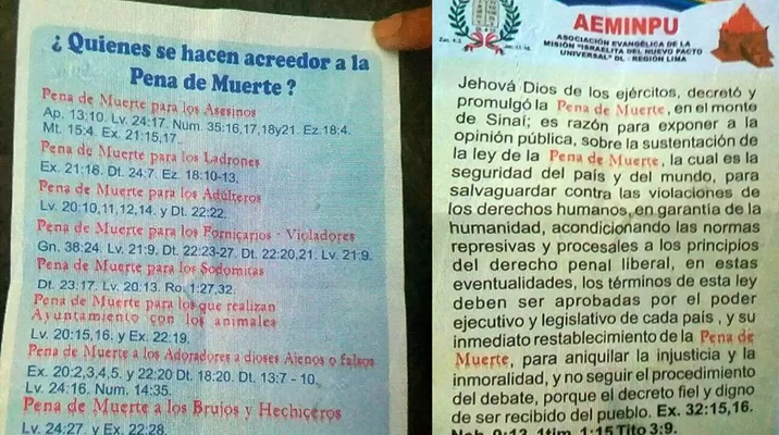 Volantes evangélicos a favor de la pena de muerte. Fotos: WhatsApp #AlertaNoticias 998131696 Volantes evangélicos a favor de la pena de muerte. Fotos: WhatsApp #AlertaNoticias 998131696