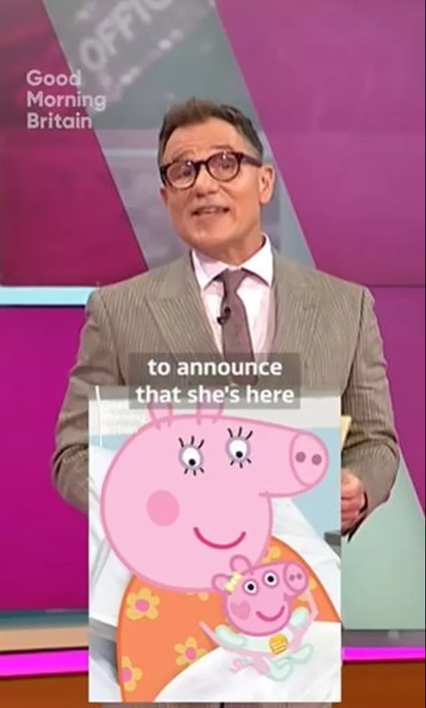 El nacimiento de Evie, la hermana de Peppa Pig, fue anunciado en el programa 'Good Morning Britain' / Captura