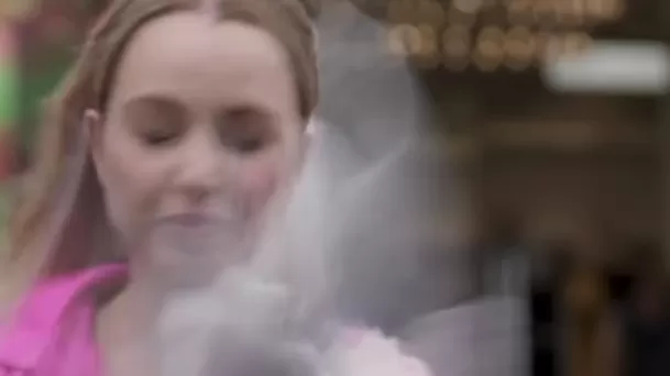 La gaviota aterrizo directamente al rostro de la periodista / Captura La gaviota aterrizo directamente al rostro de la periodista / Captura