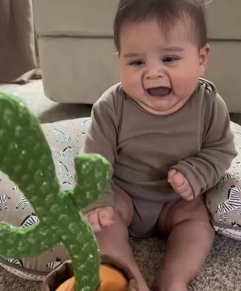 El pequeño Emiliano se asustó al ver a su cactus hablando / TikTok @jennyjanevel