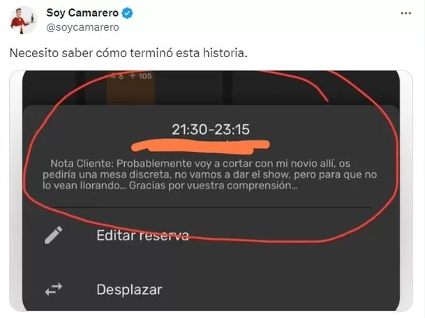 El “notable” gesto de una mujer antes de terminar con su novio / X