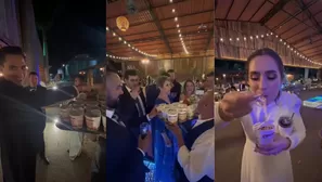 Novios reparten sopa instantánea en su boda. Imagen: TikTok (@mariomejiawp)