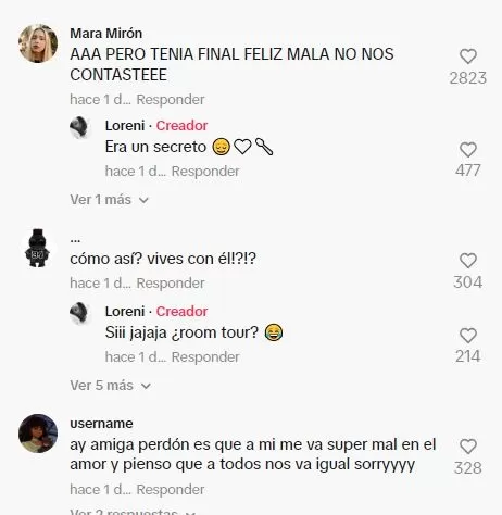 Comentarios en TikTok