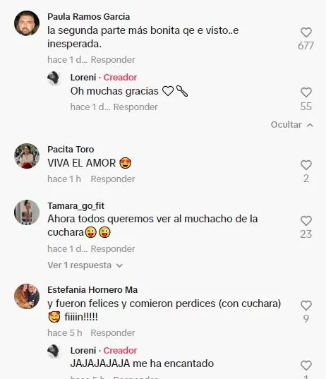 Comentarios en TikTok