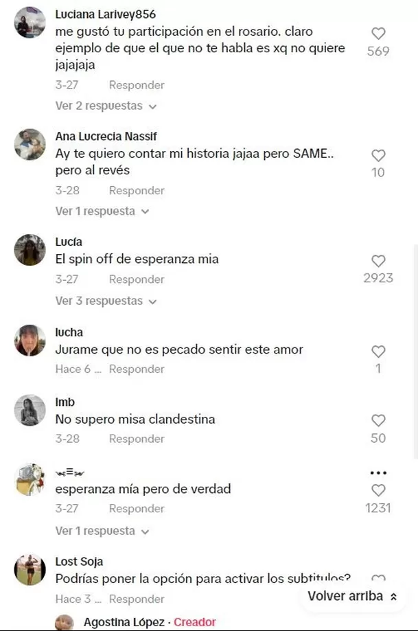 Los usuarios de TikTok quedaron sorprendidos con la historia de Agostina 