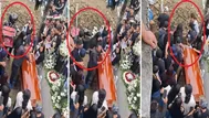 Repartidor cae a tumba en pleno funeral y se vuelve viral