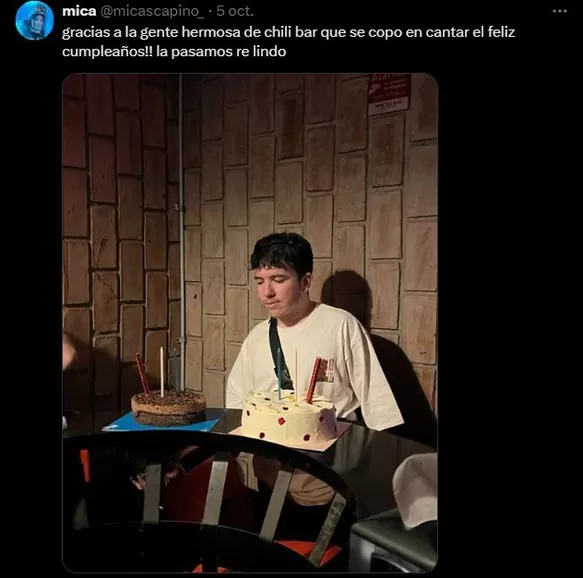 Finalmente, el joven logró recibir una sorpresa de cumpleaños / X