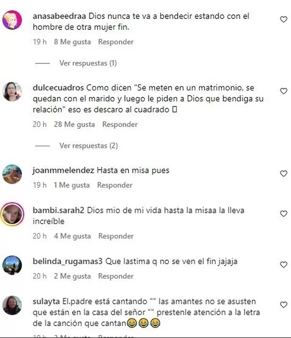 Comentarios en Instagram sobre el escándalo de infidelidad en una iglesia de Brasil 