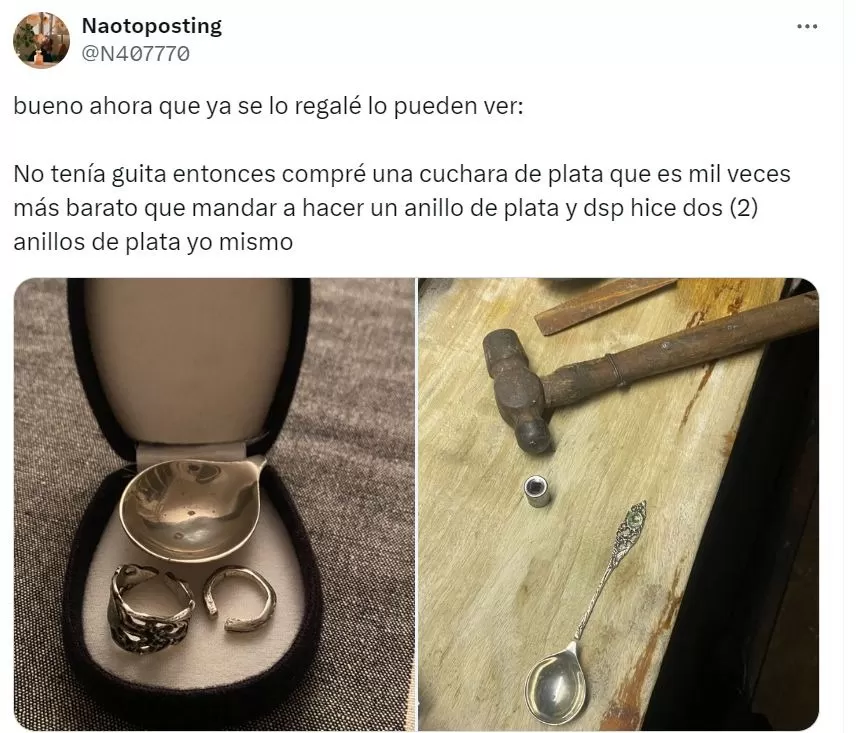 Creó anillo de compromiso con cuchara y sorprendió a todos / X