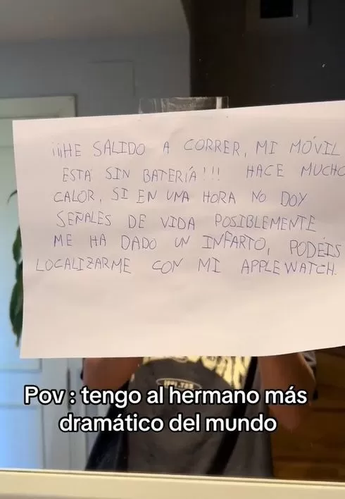 El joven dejó un dramático mensaje a su familia antes de salir a correr / TikTok