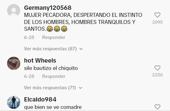 Comentarios en contra a mujer que lució sexy vestido en bautizo de su hijo / TikTok