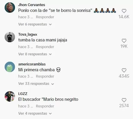 Comentarios en TikTok