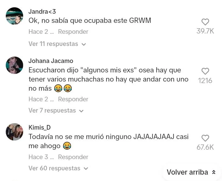 Comentarios en TikTok sobre el GRWM de una mujer para funeral de alguno de sus ex 