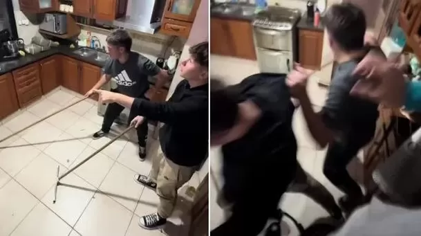 La familia protagonizó un tenso momento al ver a la rata en su cocina / TikTok