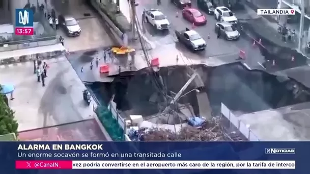 El primer ministro de Tailandia, Anutin Charnvirakul, atribuyó el colapso al deslizamiento de tierra desde la construcción del tren subterráneo. Foto: Canal N