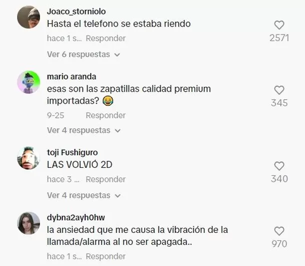 Comentarios en TikTok