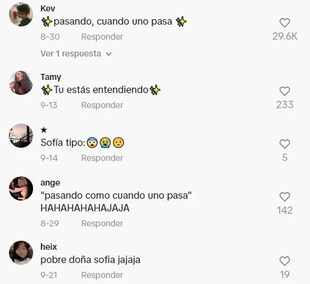 Comentarios en TikTok