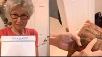 Abuela muestra cómo luce la hamburguesa. Video: TikTok aly.sherb