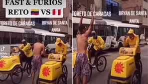 TikTok: Un heladero peruano y otro venezolano realizan piques al estilo de 'Rápidos y furiosos'. Foto: Captura / Video: TikTok @djallen_ve