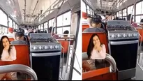 TikTok: Joven causa furor en las redes sociales por llevar su cocina en un bus. Foto: Captura