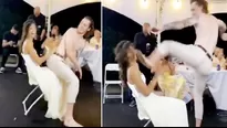 TikTok: Novio 'arruina' su noche de bodas al patear en la cara a su flamante esposa en medio de un baile. Video: tiktok.com/@gaudsquad