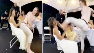 TikTok: Novio 'arruina' su noche de bodas al patear en la cara a su flamante esposa en medio de un baile. Video: tiktok.com/@gaudsquad