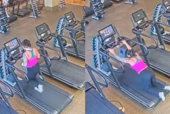 ¡Trágame tierra! Mujer fue al gym, se resbaló en la caminadora y terminó sin pantalones 