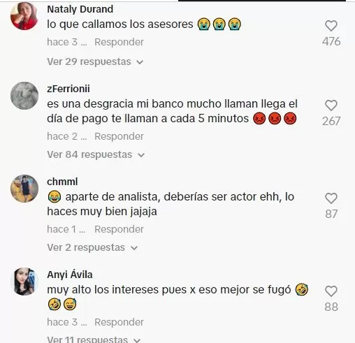 Comentarios en TikTok