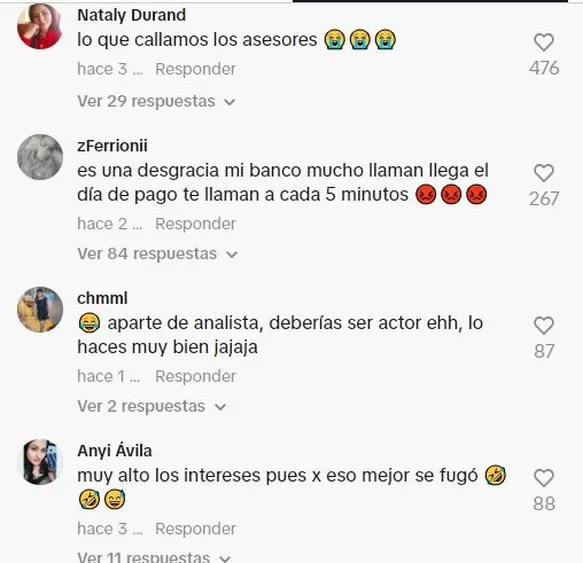 Comentarios en TikTok