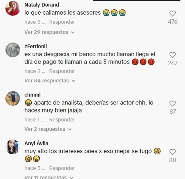 Comentarios en TikTok