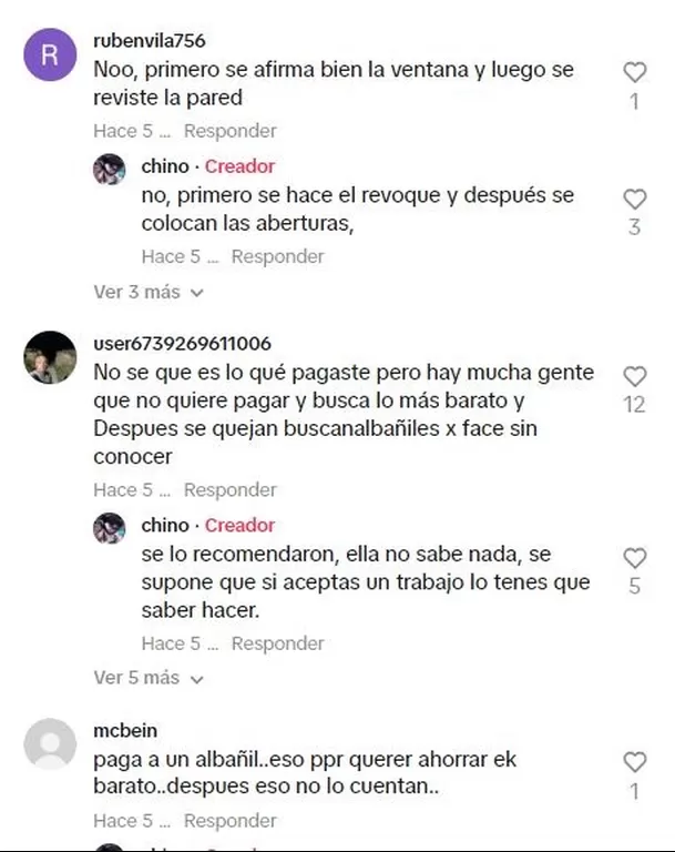 Reacciones en TikTok